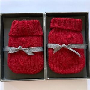 Restoration Hardware Mini Cashmere Hand Warmers Gloves Red Mini Mittens